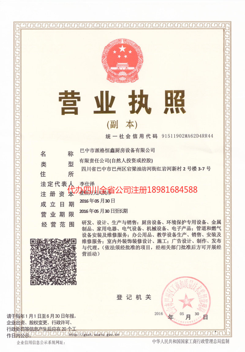 阳江阳江派格恒鑫厨房设备有限公司